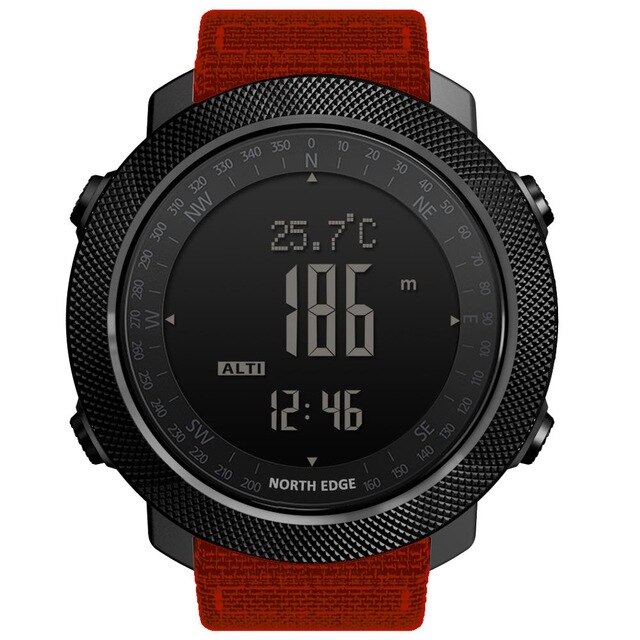 Noord Rand Mannen Sport Horloges Hoogtemeter Barometer Kompas Thermometer Stappenteller Wereldtijd Horloges Digitale Running Wandelen Horloges: APACHE Orange
