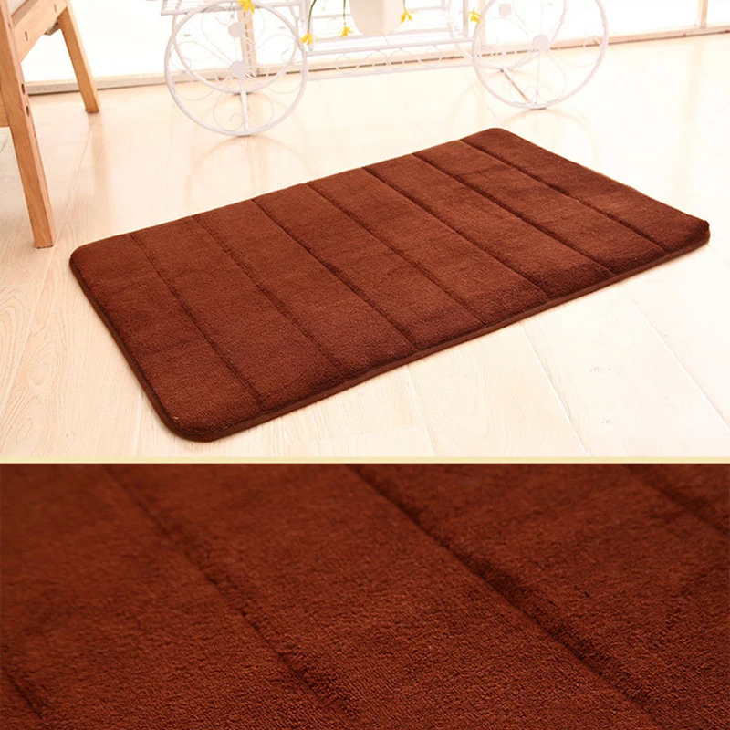 Alfombra de absorción de agua de 40x60cm, felpudo absorbente para interiores, espuma viscoelástica peluda, lana de Coral, antideslizante, alfombrillas para puerta de baño