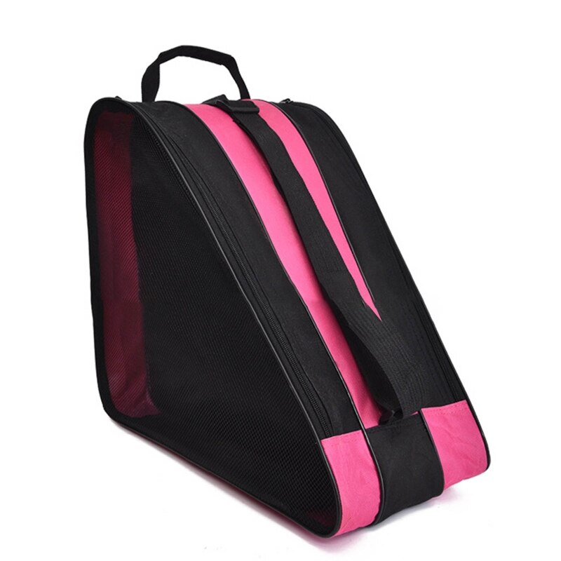 Patines portátiles para niños, mochila gruesa de hombro individual/doble, bolsa de almacenamiento para deportes al aire libre, colección de zapatos duradera: Rosa