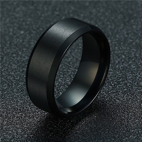 8mm Classic Ring Male 316L Stainless Steel Jewelry Wedding Ring For Men Women: 8