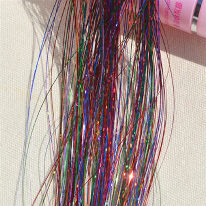 Hår glitter glitter förlängningar highlights falska hårstrån festaccessoarer hårförlängning bröllop fläta dreadlock: 08