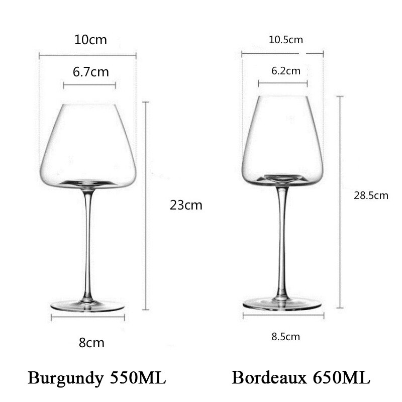 Obra de arte nivel de colección 500-600Ml copa de vino tinto hecha a mano cristal ultrafino Burdeos copa de Arte de degustación de vientre grande