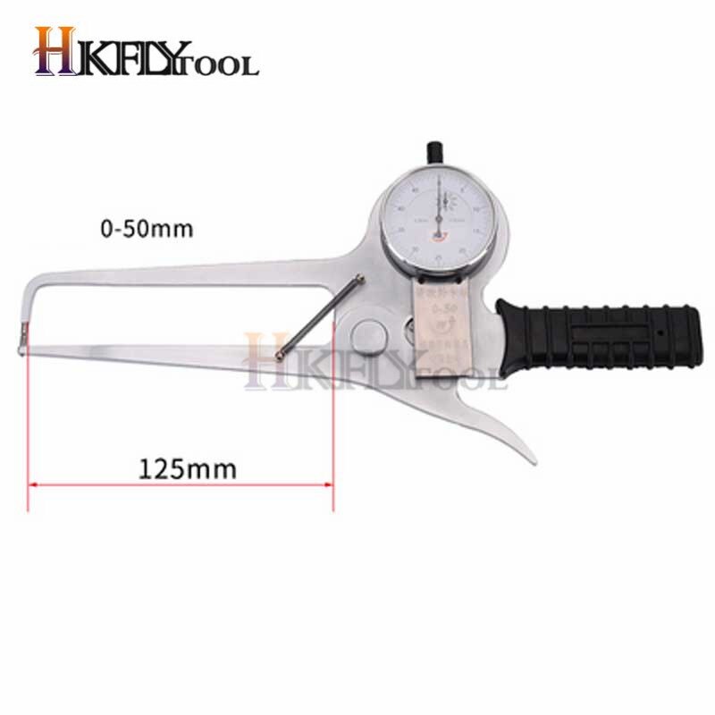 0-50mm x125mm Outside Dial Caliper Gage 0-50mm skinfold caliper caliper gauge Snap Gauge штангенциркуль линейка: Default Title