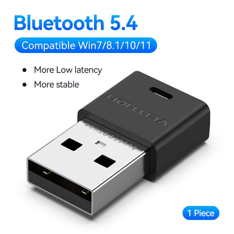 Vention Adattatore Bluetooth USB 5.3 5.4 Dongle per altoparlante per PC Mouse wireless Tastiera Ricevitore audio musicale Trasmettitore Bluetooth: Argento
