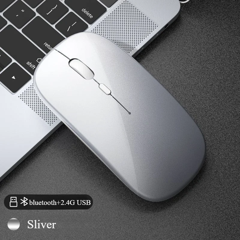 Draadloze muis voor laptop PC Bluetooth oplaadbare muizen Computer Stille muizen USB-muis Ergonomische gamingmuis voor Xiaomi Pad: Oranje