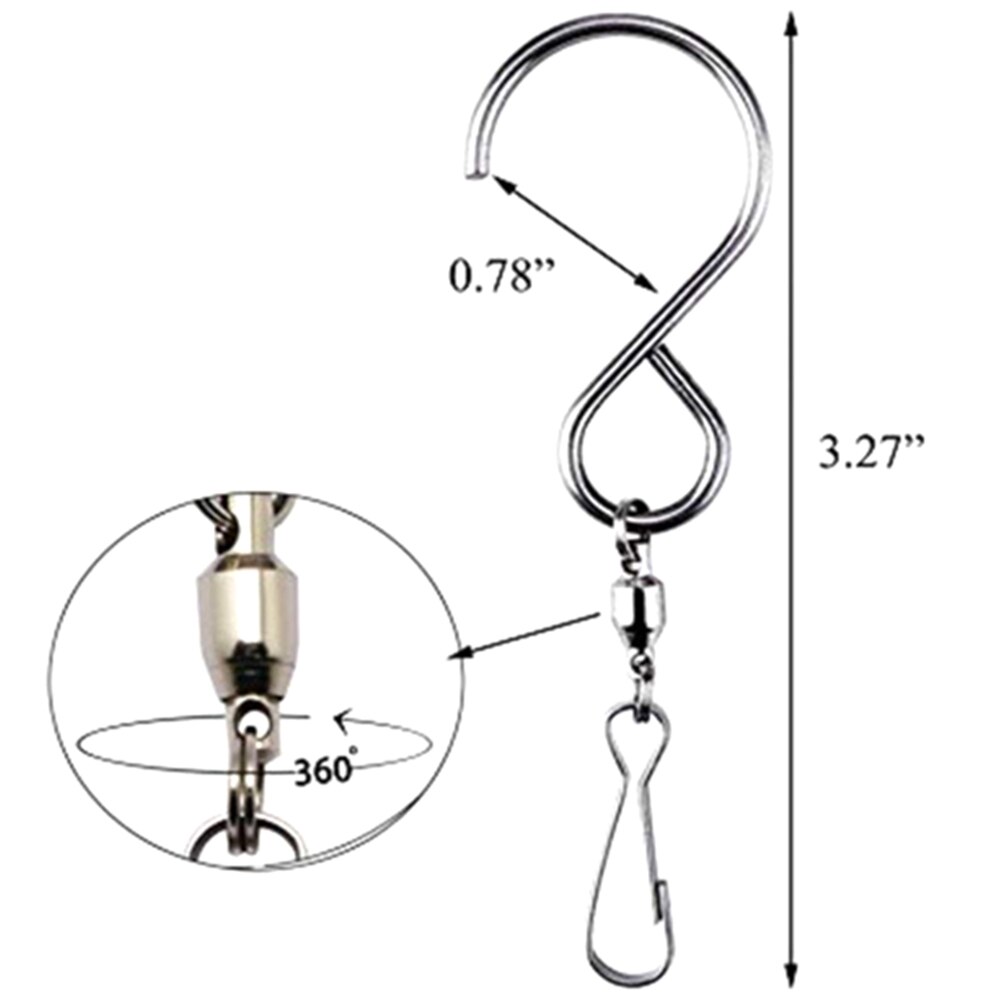 Rvs Swivel Haken S Haken Glad Spinning Opknoping Haken Windgong Haken Clips