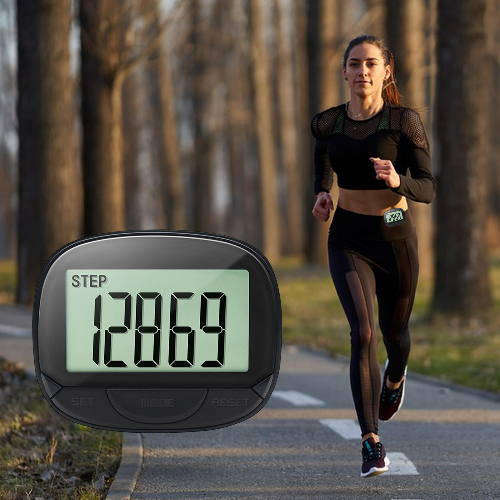 Clip-On Pedometer Electronic Pedometer Digital Display Simple Step Tracker Multifunctional for Adults Seniors Dog