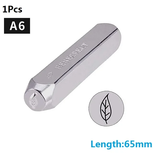Metalen stempels voor het maken van sieraden, ponsstempels, leer hout, leer, doe-het-zelf, beginners en professionals, 6 mm, 1/4": pruim