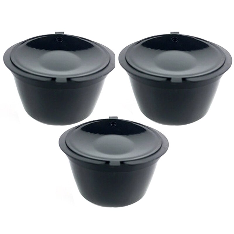 3pcs/pack use 150times Dolce Gusto Coffee Capsule Plastic Capsule Refillable Reusable Compatible with Nescafe Dolce Gusto refill: Black