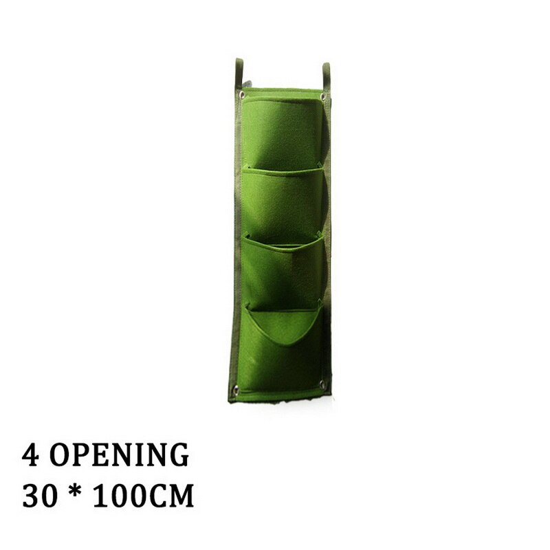 Garden Wall Hanging Planting Bags Green Plant Grow Planter Vertical vegetable Garden Decoration Supplies Plants Bags: green 30x100cm 4bags