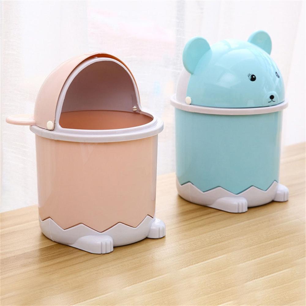 desk trash can Cover Mini Portable Garbage Storage Bin Desktop Kitchen Bathroom Garbage Rubbish Can держатель для мусора SD