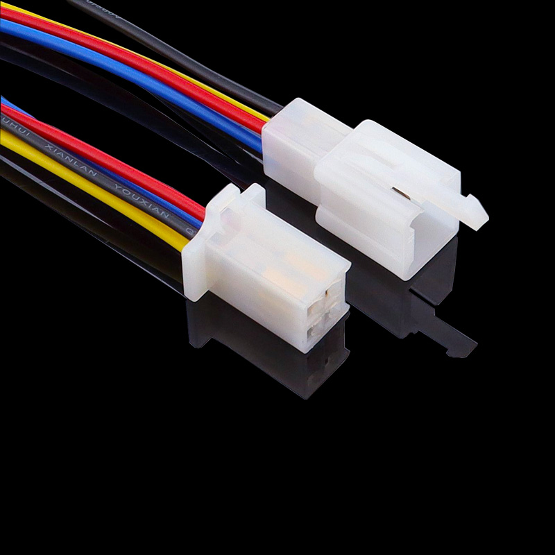 1 set 4 -polige elektrische draadconnectoren, stekkerset voor auto's, inclusief kabel/totale lengte 21cm