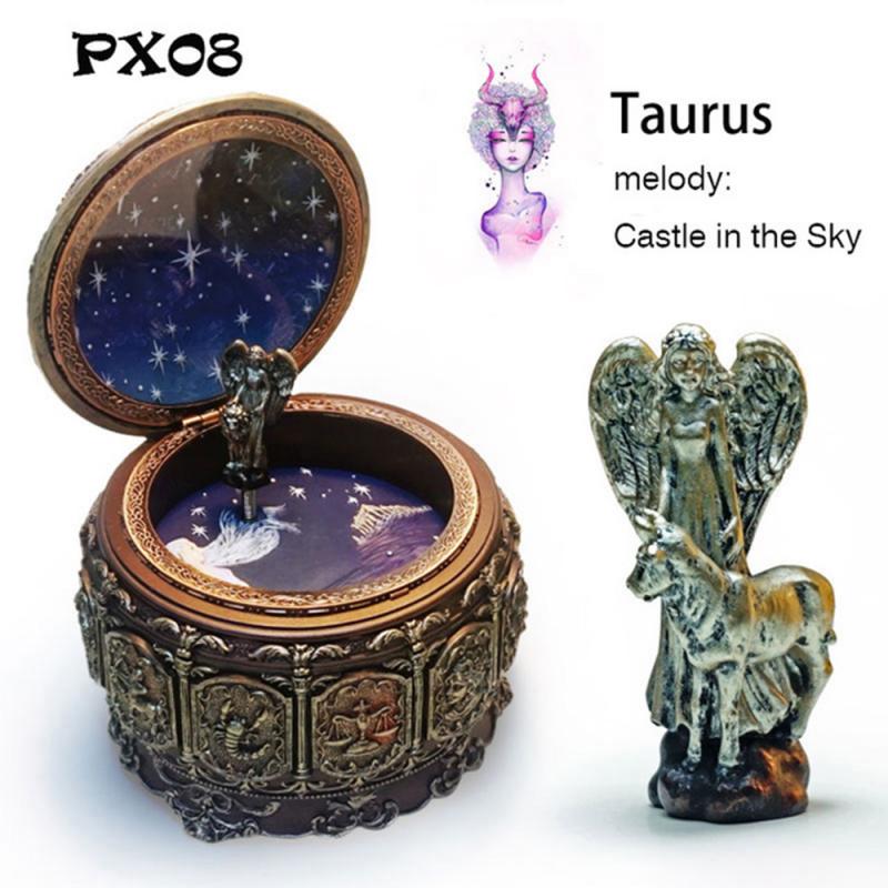 Twaalf Sterrenbeelden Met Led Flash Retro Zodiak Twaalf Constellatie Muziekdoos Handgemaakte Art Muziekdoos Valentijnsdag Bbirthda: Taurus