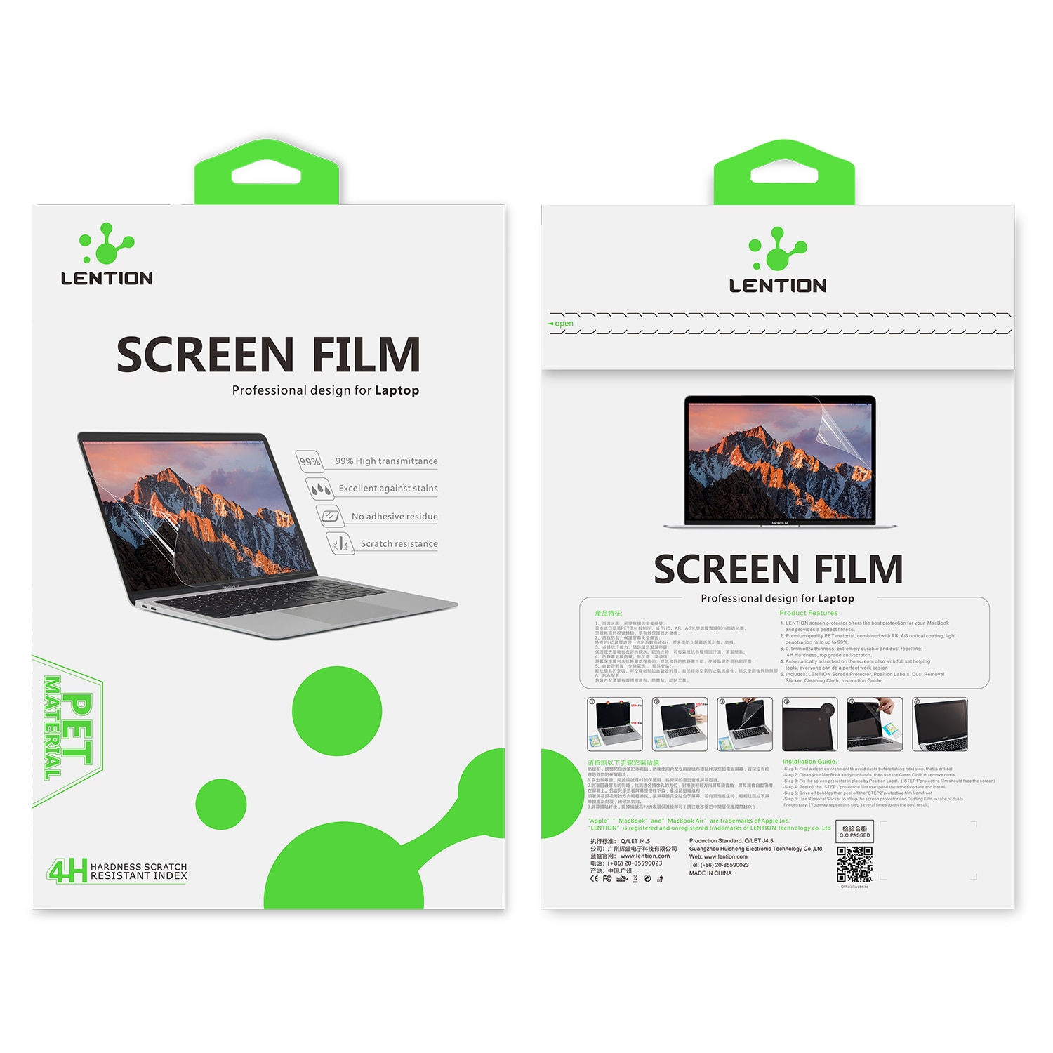 Lention Screen Protector Film Voor Macbook Air 13 11.6 12 Inch Beschermen Film Voor Macbook Pro 15 13.3 Macbook huid