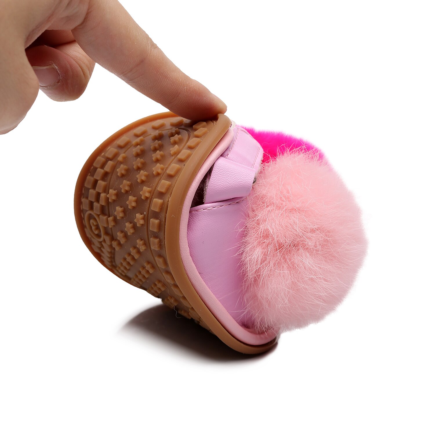 Sandales à pompons pour bébé fille, chaussures d'automne et d'hiver pour bébé, chaussures plates à semelles souples, pantoufles décontractées pour tout-petits, pré-marcheurs