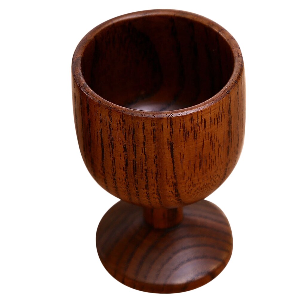 Natural Wooden Goblet Red Wine Cup Beer Mug Party Groomsmen Brown