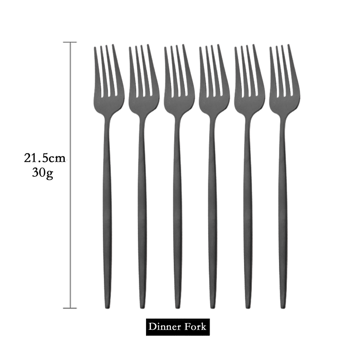 Juego de cubiertos de acero inoxidable para cocina, cubertería negra mate de 6 piezas, cuchara de hielo, tenedor, cuchillo de postre: Gris