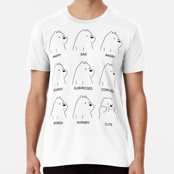 Ice Bear Moods Tee Shirt Men's Summer T shirt 3D Printed Tshirts Short Sleeve Tshirt Men/women T-shirt: S