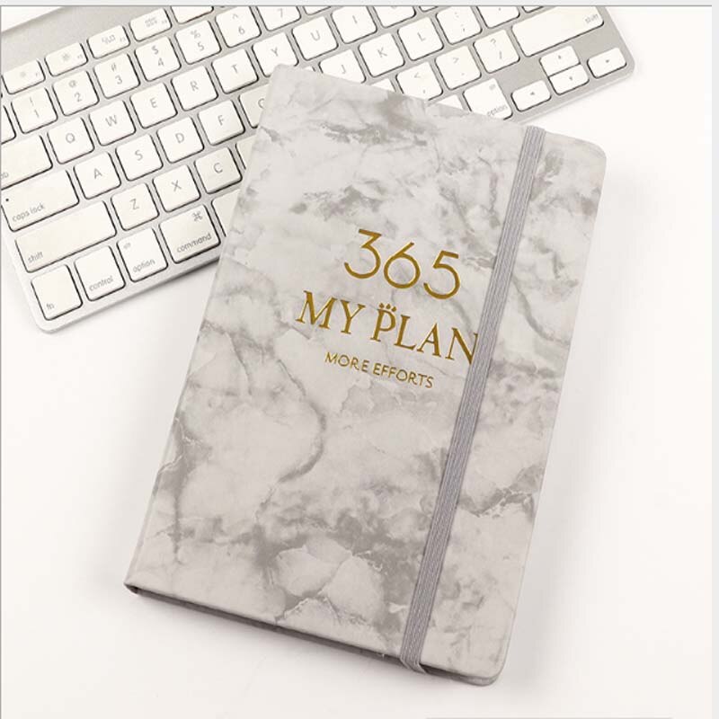 Daily Weekly Monthly Planner Notebook A5 Agenda Organizer Notebook Calendar 365 Days Schedule Notepad Stationery: gray