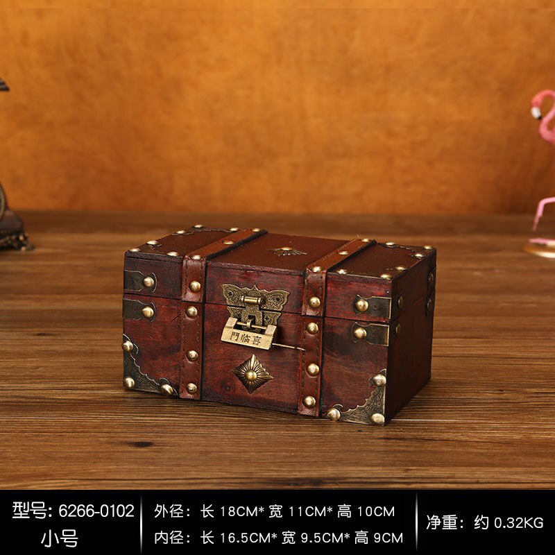 European Retro Wooden Storage Box Square Jewelry Planner Box Props Storage Crafts Desk Accessories Organizer Storage Stationery: Small with Hi-Lin Do