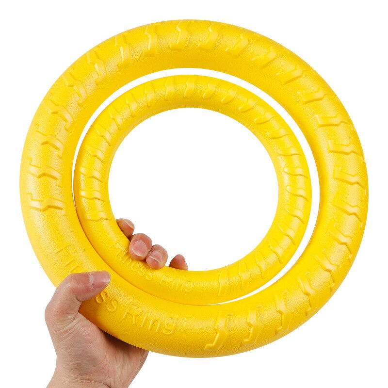 Eva Medium Grote Hond Training Ring Puller Bite Resistant Pet Chew Speelgoed Voor Grote Honden Herder Shiba Inu Speelgoed Mascotas accessoires: Yellow / S-Diameter 19cm