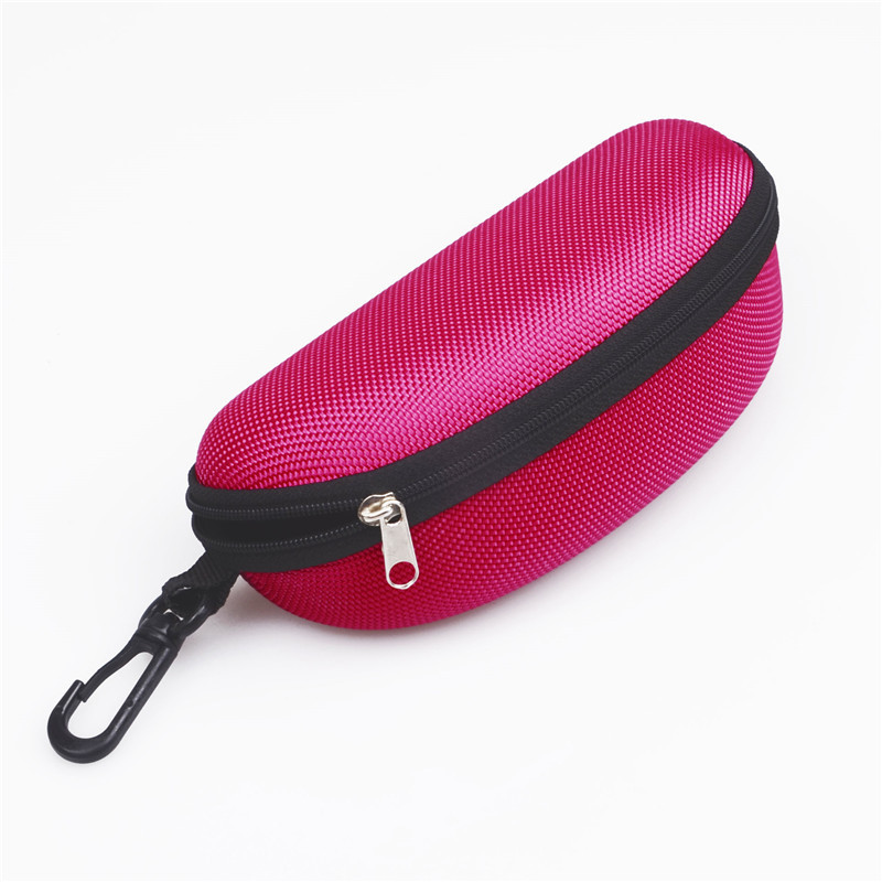 Portable Sunglasses Reading Glasses Carry Bag Hard Zipper Box Travel Pack Pouch Case: Rose Red