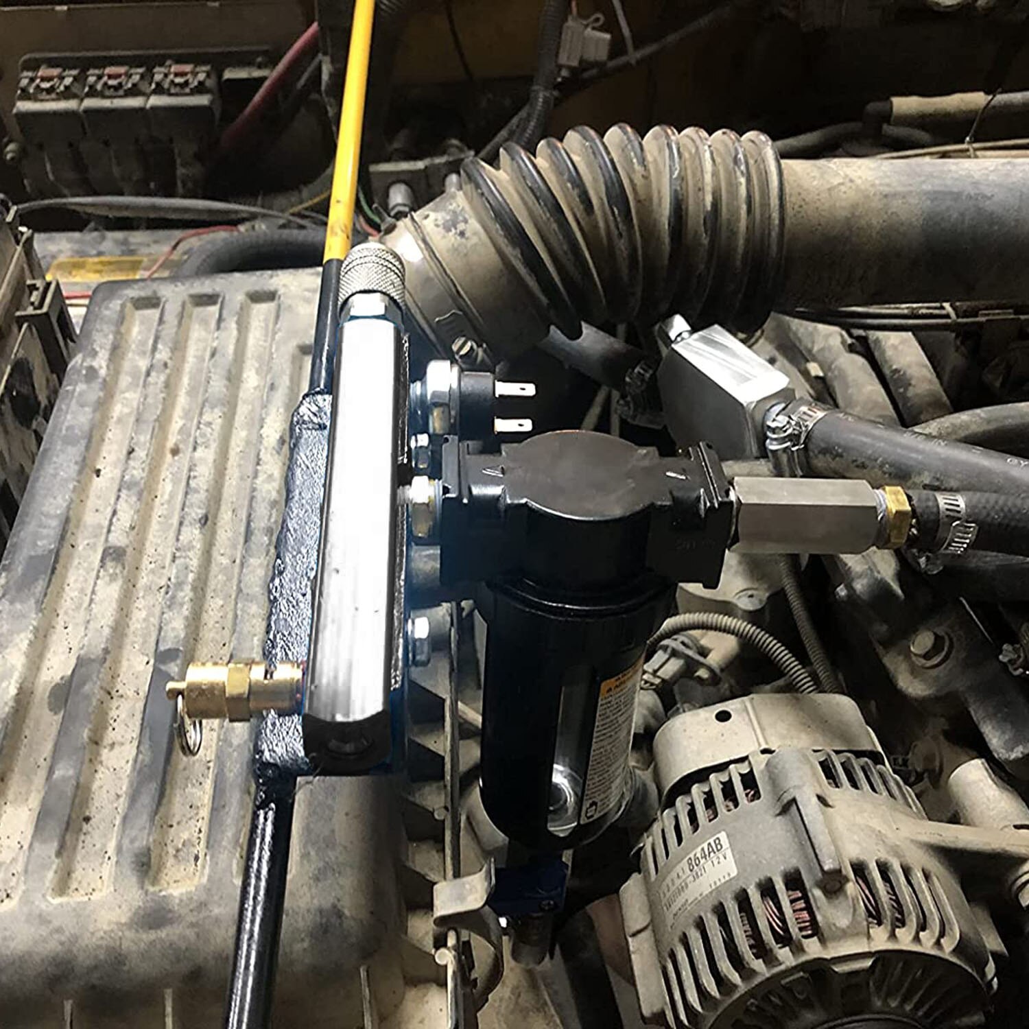 Turbocharged Intake Manifold 6 Port 1/8 Npt Adapter Aluminum Alloy Vacuum Manifold Kit Black Universal Modification