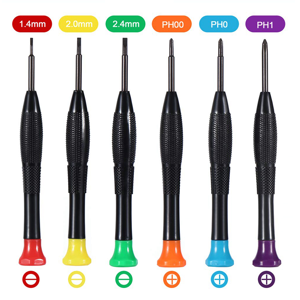 6Pcs Screwdriver Set Magnetic Mini Flathead &amp; Phillips Precision Screwdriver Set Eyeglasses Watches Electronics Repair Tools Kit