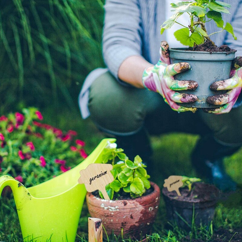 50 Pcs Bamboo Plant Seed Label Vegetable Garden Mark Nursery Garden Plant Insert