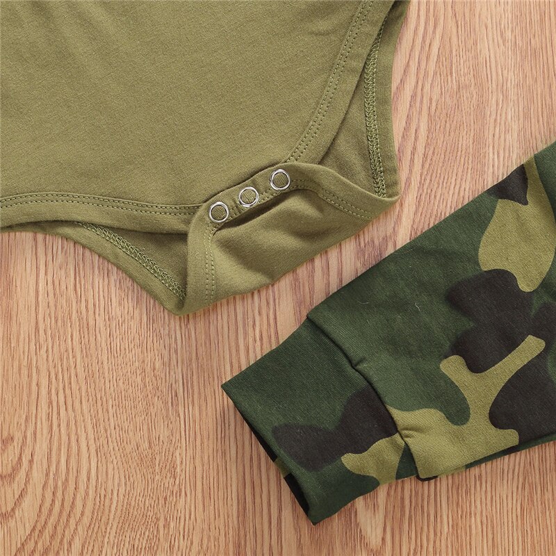 Brand Zomer Peuter Kids Baby Jongen Meisje Baby Kleding Romper Tops Camo Print Broek Hoofdband Hoed Outfits 3 stuks Set