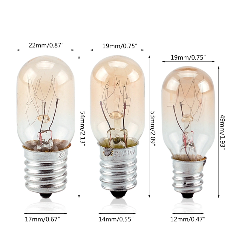 K1AD 15W Screw in Light Bulb E12 E14 E17 for Refrigerator Range Hood Durable