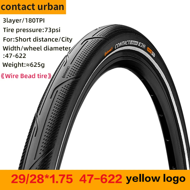 Continental Contact Urban-neumáticos de 28/29 pulgadas para bicicleta eléctrica, llantas con tiras reflectantes, 40/42/47/50/55-622 180 TPI MTB