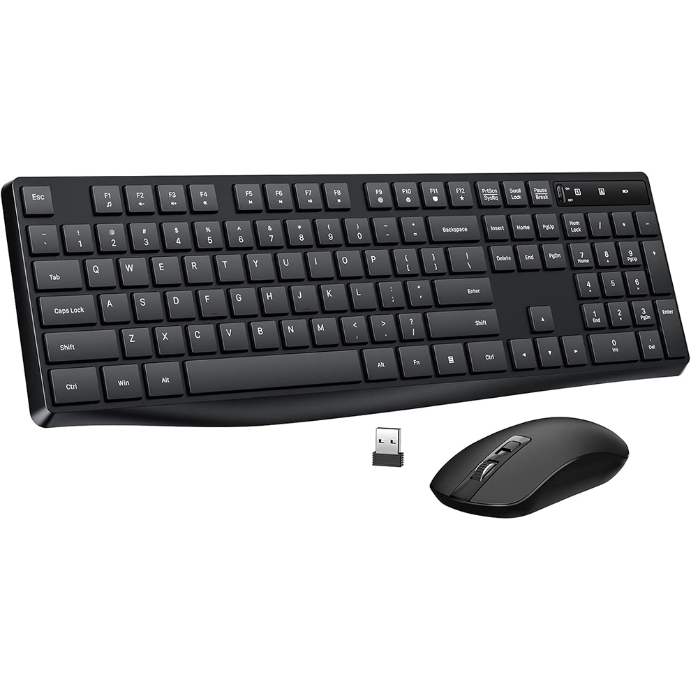 Wireless keyboard and mouse combination , , 2,4 g large ergonomic full-size keyboard and mouse , , 3 dpi adjustable wireless usb keyboard and mouse