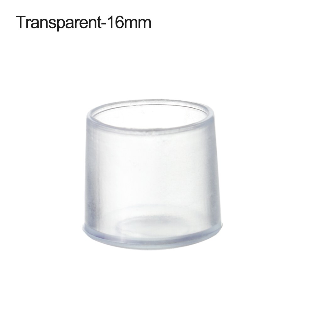 10 teile/satz Tassen nicht-Unterhose Abdeckungen Socken Boden Protektoren Kunststoff Rohr Abdeckung Silikon Pads Stuhl Bein Kappen Möbel Füße: 16mm transparent