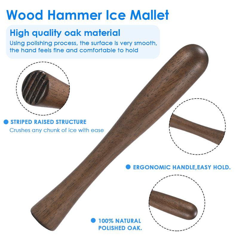 Wood Drink Muddler Wooden Masher Crusher Cocktail Damper Bar Tool Ice Hammer Bartender Barware