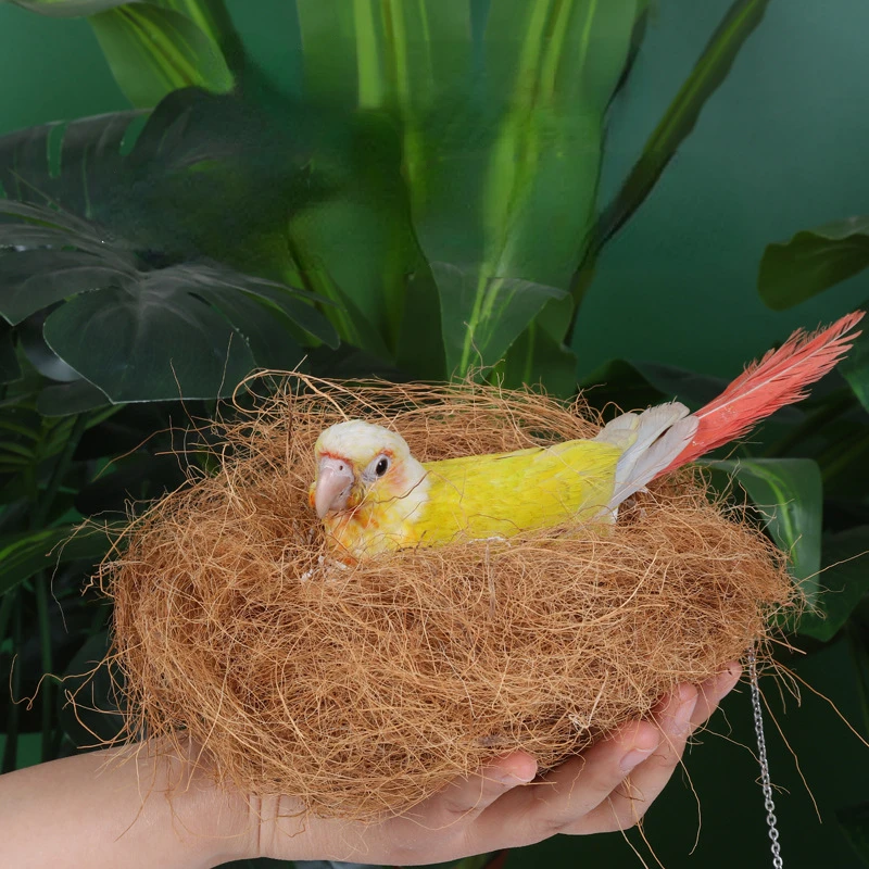 1 Pack Kokosvezel Vogelhuis Natuurlijk Nestmateriaal voor Vogels Duiven Kanaries Vinken Parkieten Parkieten Vogelkooi Decoratie