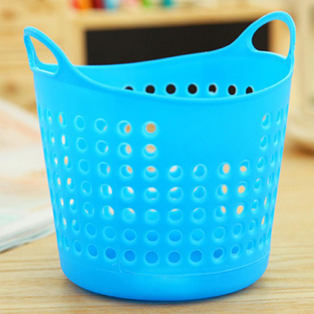 Cesta de almacenamiento de escritorio portátil, Mini papelería de plástico, cosmética, organizador de joyas, Kitcken: Azul