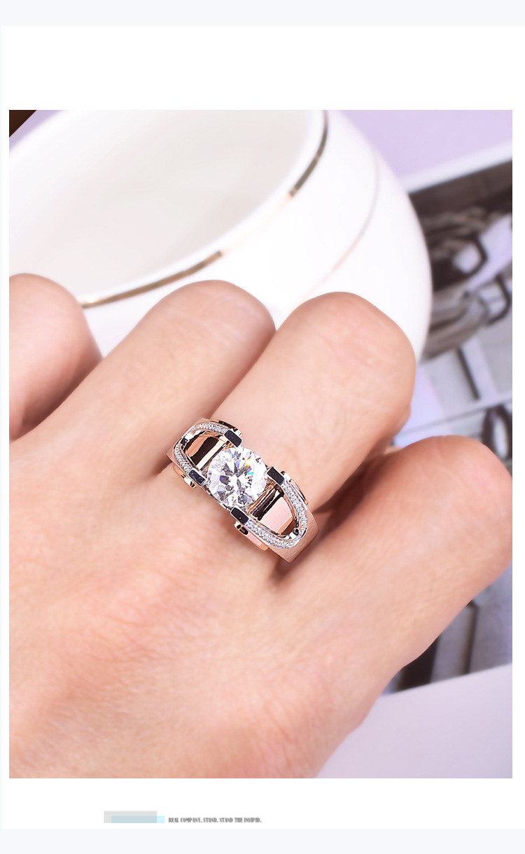 Anello da uomo in oro bianco 14 carati impostazione invisibile di lusso gioielli con diamanti naturali Hiphop/Rock Silver 925 gioielli anello largo uomo donna
