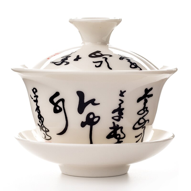 Taza de té Gaiwan tueen tetera china tradicional Kungfu tetera tazón de té de cerámica taza de porcelana Sancai taza de té juegos D002: 6
