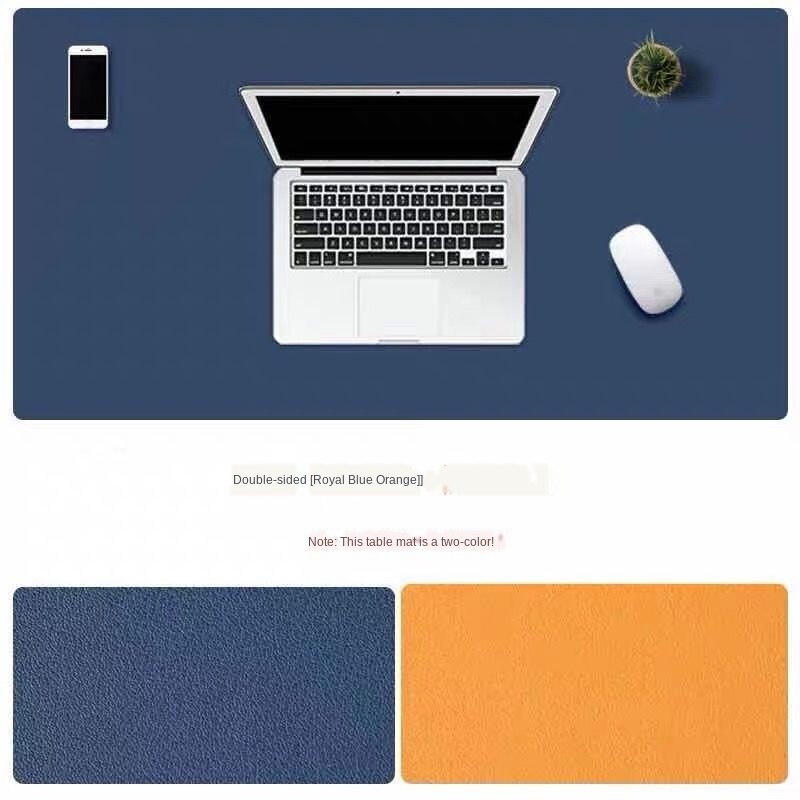 Mouse pad double-sided leather mouse pad: Blue orange