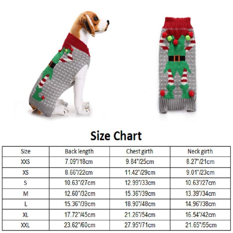 Noël chien pull elfe Clown vêtements chauds pour petit moyen grand chiens chats Halloween déguisement pour animaux de compagnie Chihuahua teckel: XXL
