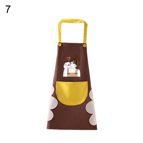 1Pcs Waterproof Anti-Oil Kitchen Apron Cartoon Girl Women Home Kitchen Aprons Waist Bib Nail Shop Apron for Women Baking: 7