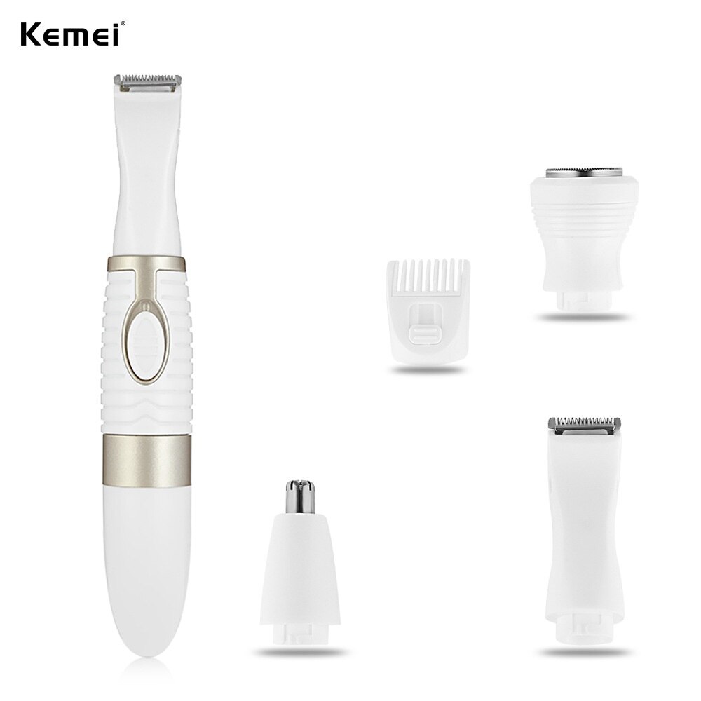 Kemei – tondeuse électrique 3 en 1 pour le nez, les oreilles, la Moustache et la barbe pour femmes, avec précision, fonctionne à piles