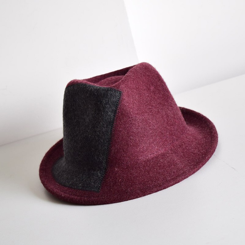 Wollen Fedora hoed bordeaux, Italiaans, 100 % wol - World of Colour