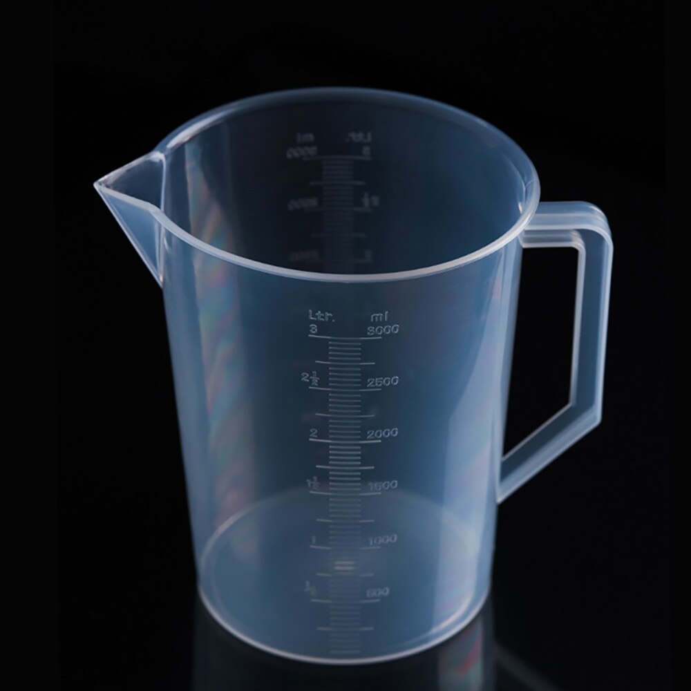 Taza medidora transparente de plástico 1000/2000/3000/5000ml capacidad líquido hidropónico fácil cómodo de medir: 5000ml