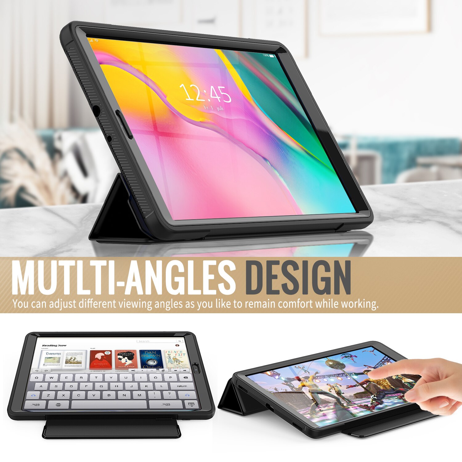 Samsung tab  a 10.1 cove med blyantspænde til læder samsung galaxy tab  a 10.1 etui sm -t510 sm-t515 tablet smart cover