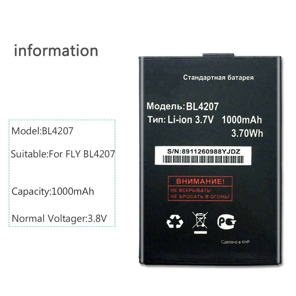 BL4207 BL-4207 Batterij Voor Fly Q110 Li-Ion 1000Mah Mobiele Telefoon Bateria Batterie Baterij In Voorraad + Tracking nummer