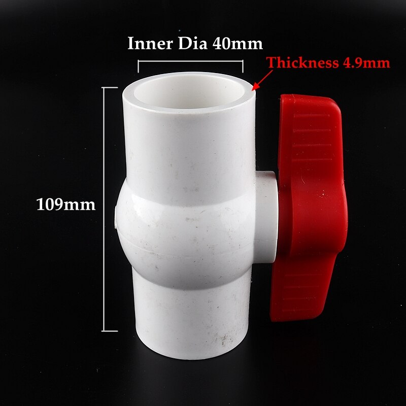 ID 20/25/32/40mm PVC Pipe Ball Valves Water Irrigation System Supply and Drainage Tube Quick Valve Water Pipe Connector Fittings: 5pcs / inner dia 40mm