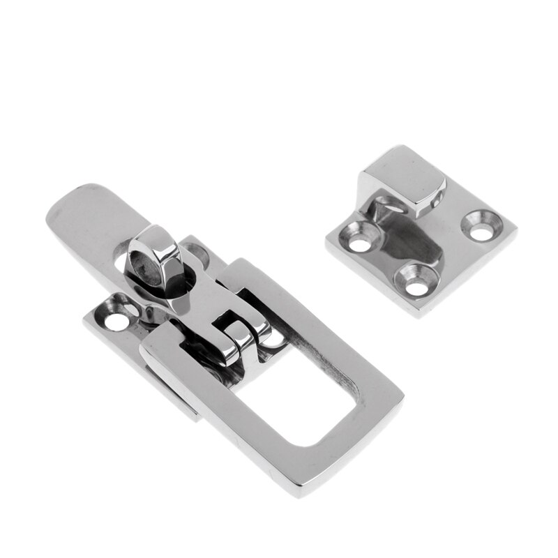 2Pcs 316 Stainless Steel Lockable Latch Marine Boat Door Lock Latch Anti-Rattle Fastener Clamp