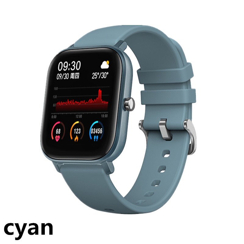 AMYNIKEER smart bracelet P8 smart watch heart rate monitoring bracelet fitness bracelet sleep blood pressure blood oxygen PK B58: cyan